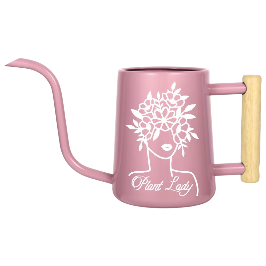 orange metal watering can - plant lady for sale, striking orange enameled metal body, heat-resistant handle with secure grip, 2.5-liter volume with pouring spout, great for nurturing diverse plant species across home interiors, wonderful gift for gardening devotees