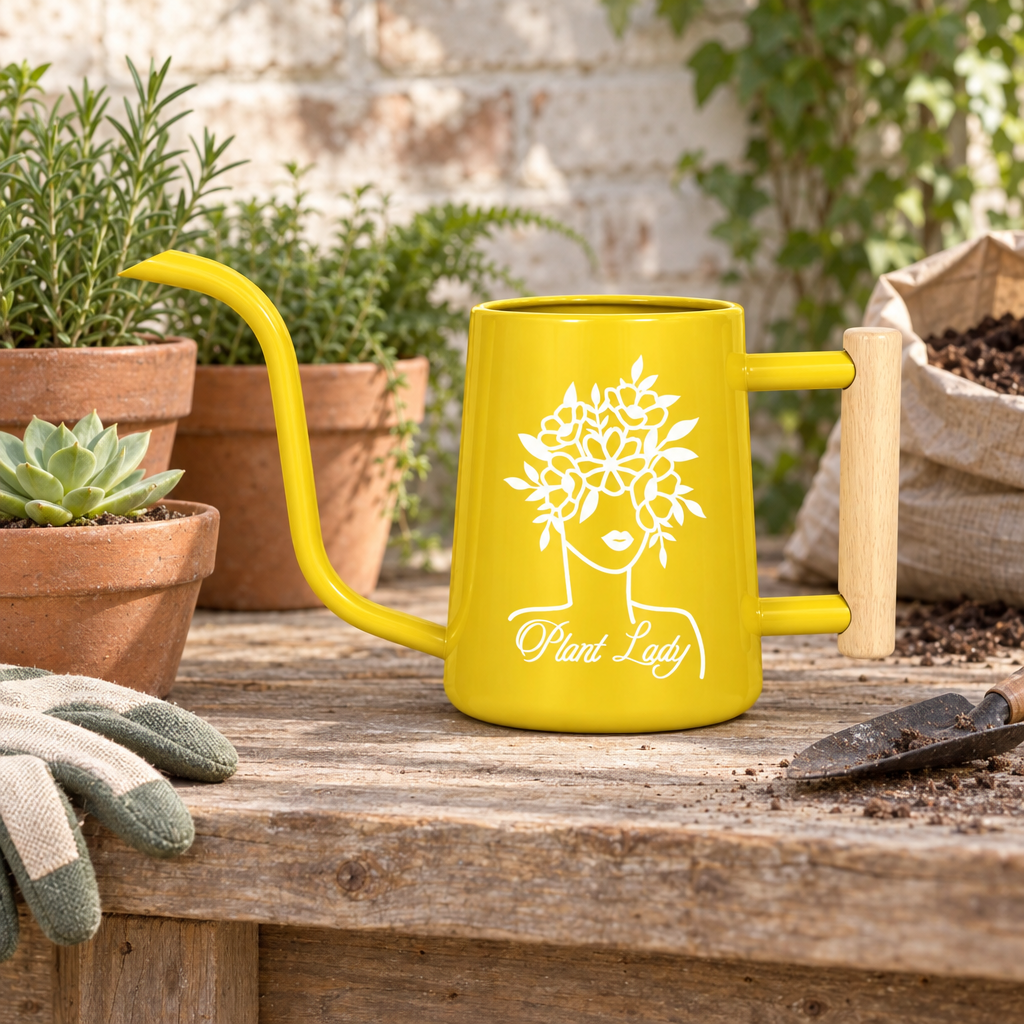 buy metal watering can - plant lady black online, professional-grade black powder-coated steel, dual-handle design for stability and control, oversized 5-liter capacity for garden efficiency, perfect for maintaining large plant collections in homes and patios, premium gift for serious plant enthusiasts