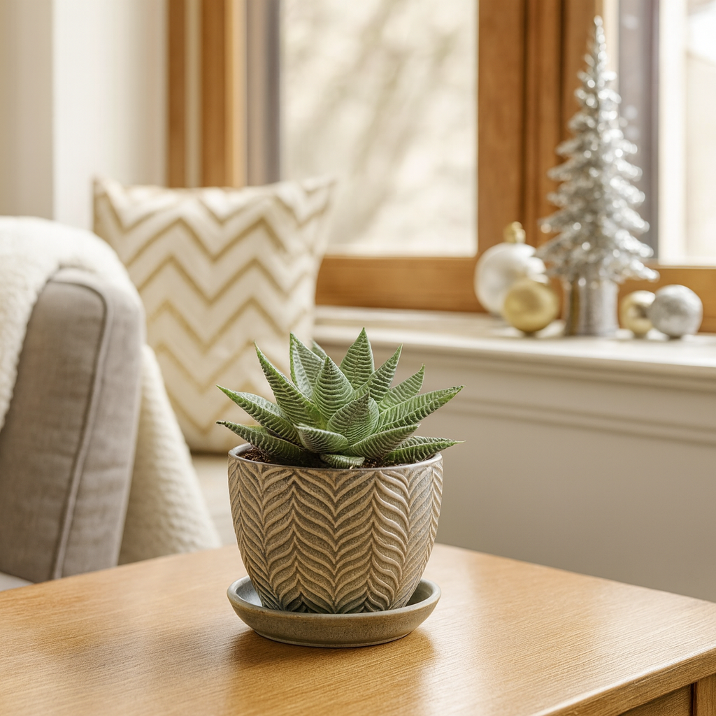 Miami Haworthia (Haworthia limifolia var. striata) for sale, easy care succulent, low light indoor plant, beginner houseplant, drought tolerant plant, pet-safe houseplant