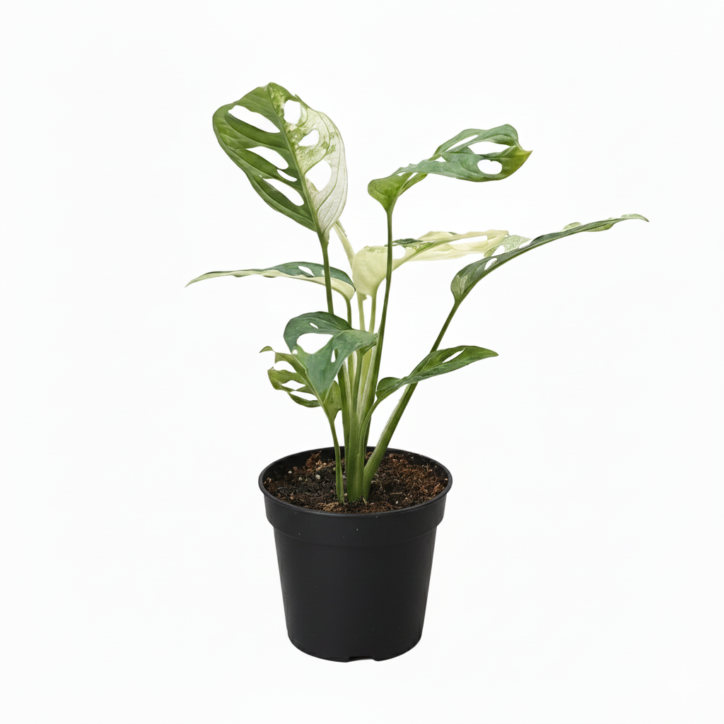 4 inch Monstera Adansonii Swiss Cheese Variegated, rare tropical plants for sale, colorful indoor plants, buy live plants online, Unique leaf indoor plants