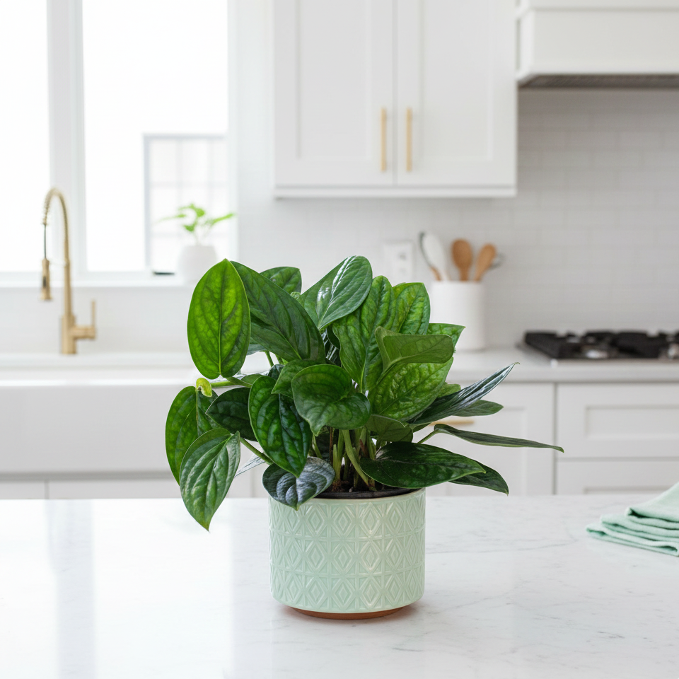 Rare Monstera Peru live plant in decorative mint pot, Rare Monstera varieties, Fast growing climbing aroids