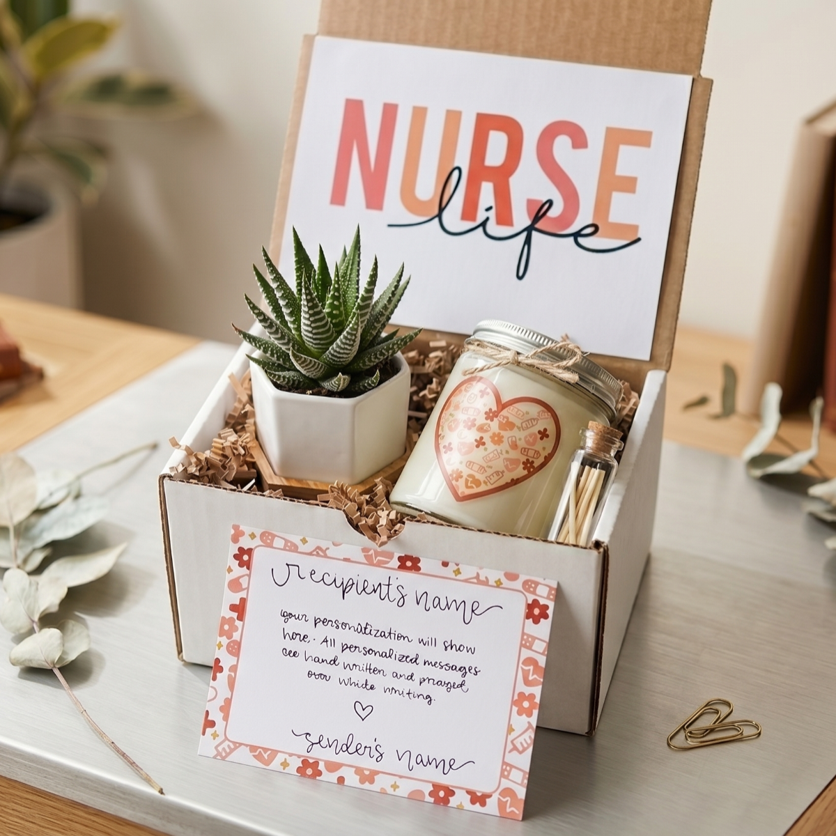 Nurse Appreciation Gift Box for sale, nurse gift box for girlfriend healthcare worker, appreciation gift box for nurse mom, thank you gift for nurse colleague, handmade nurse gift box appreciation set, nurse appreciation gift box with personalized note
