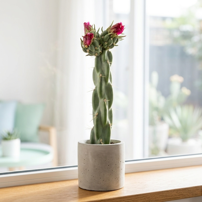 buy opuntia cylindropuntia imbricata - devil's rope live cactus 7-9 inch online, glaucous green segmented cylindrical stems, dense silver-white barbed spines per areole, tall upright branching tree-like form, unrooted cutting ready to root, virtually