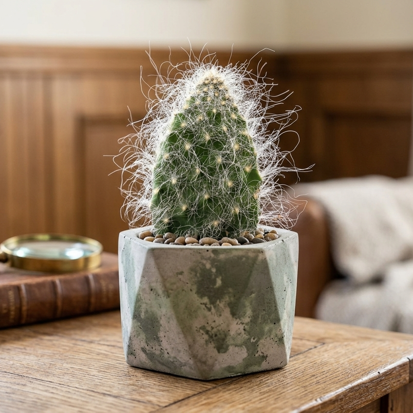 buy opuntia polyacantha snow fuzzy live cactus online, white fuzzy paddle-shaped segments, architectural desert plant form, drought tolerant low maintenance care, unique collector specimen gift