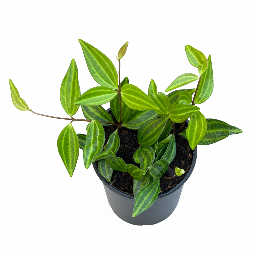 Peperomia 'Angulata' Beetle Peperomia Trailing Live Plant in 4 inch grower pot, Easy care indoor vines, Beautiful foliage houseplant for home decoration