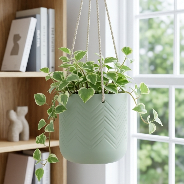 buy Peperomia 'Cupid' live houseplant 4" pot online, trailing forest green white variegated foliage, compact slow growing vine, humidity thriving indoor plant, perfect for hanging baskets and beginner plant parents
