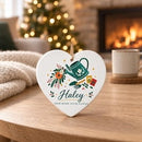 buy personalized gardener christmas ornament online, bespoke engraving with seasonal charm, versatile style suitable for any décor, circle pot design element, perfect for ornament collectors and gardeners, wonderful gift for green-minded friends