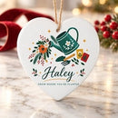 buy personalized gardener christmas ornament online, bespoke engraving with seasonal charm, versatile style suitable for any décor, circle pot design element, perfect for ornament collectors and gardeners, wonderful gift for green-minded friends