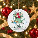 buy personalized gardener christmas ornament online, bespoke engraving with seasonal charm, versatile style suitable for any décor, circle pot design element, perfect for ornament collectors and gardeners, wonderful gift for green-minded friends