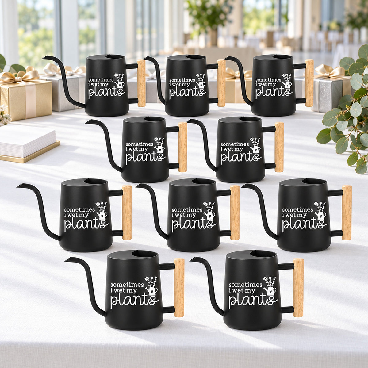 purple pot style Pack of Personalized Metal Watering Can - Sometimes I Wet My Plants for sale, royal amethyst gloss, robust galvanized structure, comfortable grip configuration, ideal for desktop organization, unique hobbyist gift