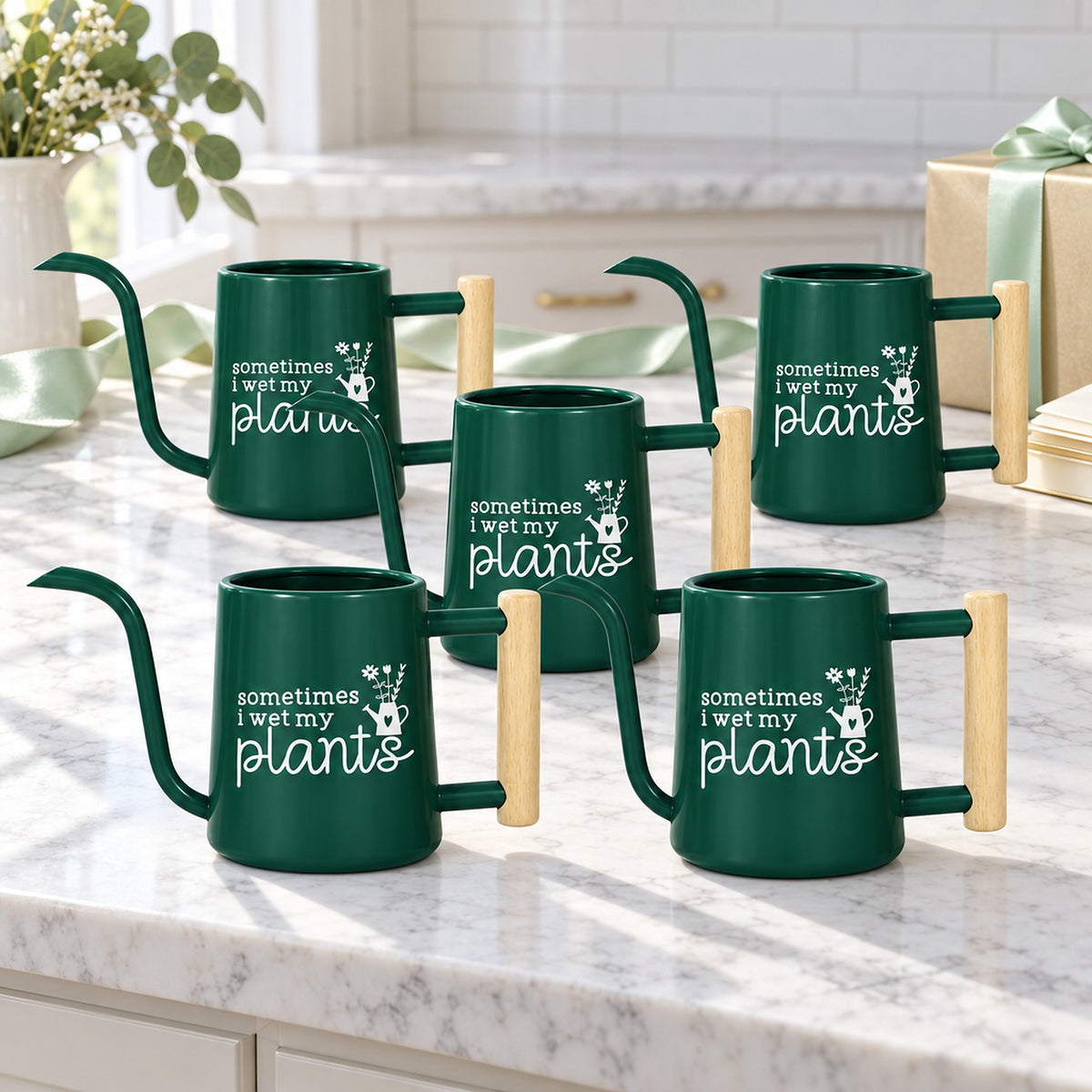 buy Pack of Personalized Metal Watering Can - Sometimes I Wet My Plants 10-pack purple online, deep violet metallic sheen, sturdy welded iron build, decorative and functional accent, perfect for terrariums and ferns, delightful gardener birthday gift