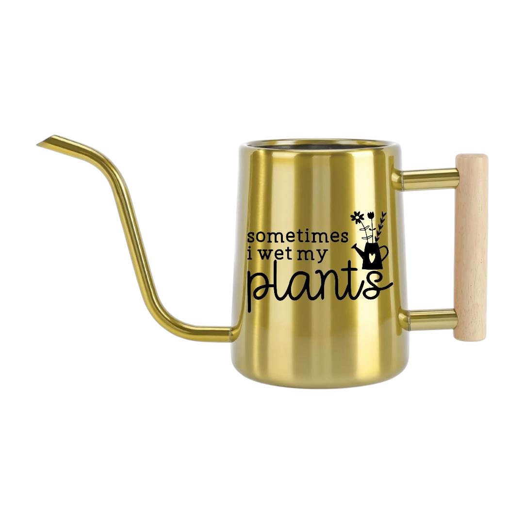 personalized metal watering can sometimes i wet my plants pink for sale, delicate pink powder-coated steel, whimsical personalization option, graceful spout design, perfect for garden décor and ornamental plant watering, beautiful gift for plant-loving friends and family