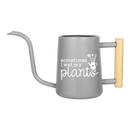 buy personalized metal watering can sometimes i wet my plants gray online, sophisticated gray satin-finish aluminum, personalized contemporary design, lightweight portable construction, 1.75-gallon capacity, perfect for apartment dwellers and plant enthusiasts with limited space, thoughtful small-space gardening gift