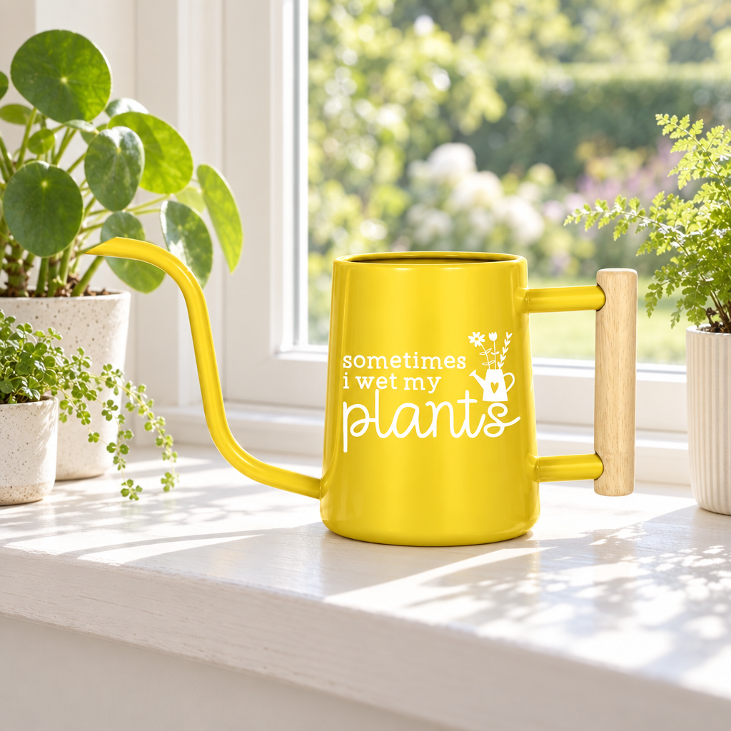 buy personalized metal watering can sometimes i wet my plants black online, heavy-duty black steel construction with powder-coat finish, personalized engraving with decorative font, extra-large 4-gallon capacity, perfect for large outdoor planters and extensive garden beds, great gift for serious gardeners