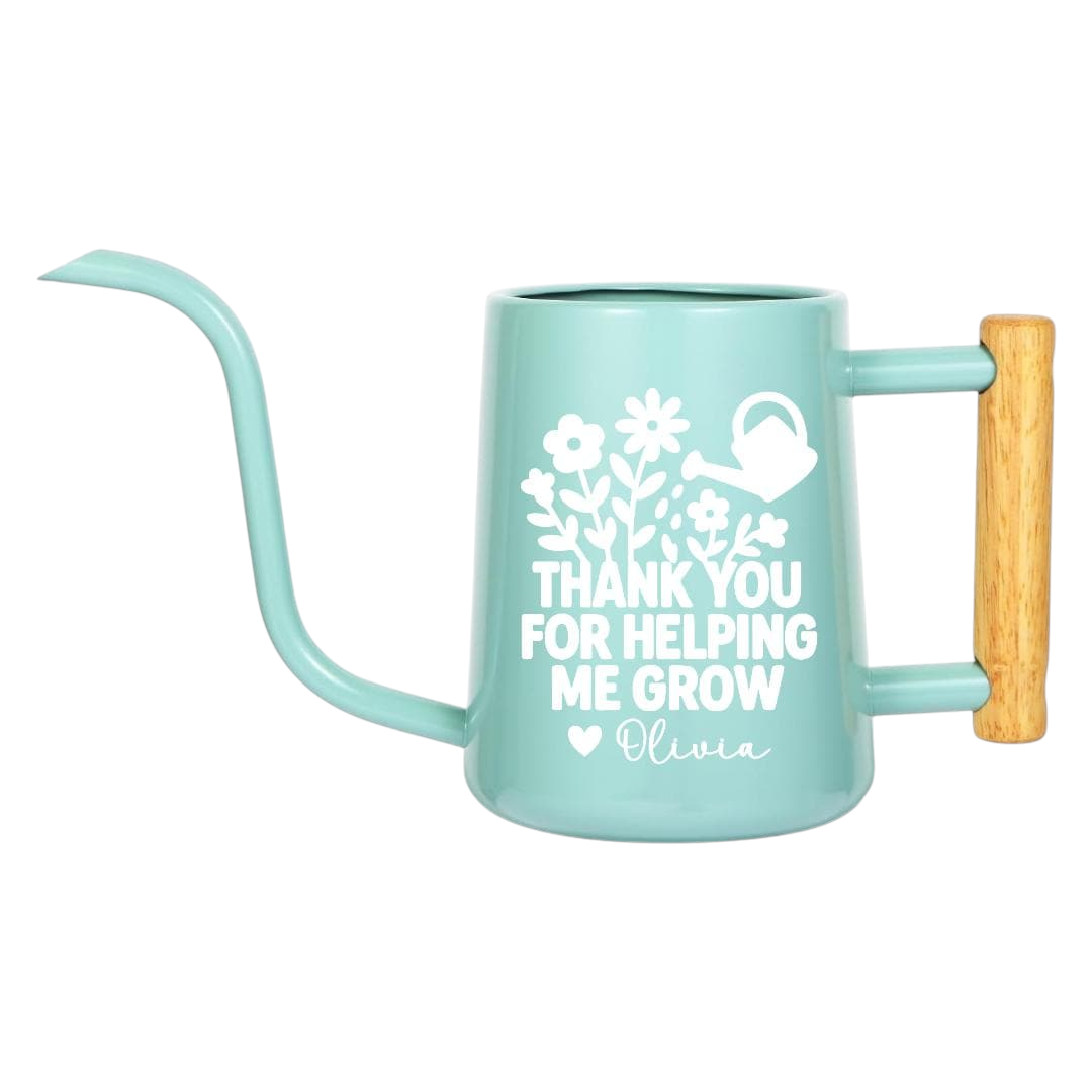 personalized metal watering can thank you for helping me grow orange for sale, vibrant orange metal body with fade-resistant finish, comfortable weighted handle, 2.5-gallon capacity, great for vegetable gardens and ornamental plants, thoughtful thank you present
