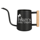 buy personalized watering can fairy garden custom black online, durable metal construction with custom engraving, compact 2-liter capacity, whimsical fairy garden design, ideal for delicate fairy garden plants and indoor container watering, unique gardening gift for fantasy garden enthusiasts