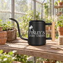 buy personalized watering can fairy garden custom black online, durable metal construction with custom engraving, compact 2-liter capacity, whimsical fairy garden design, ideal for delicate fairy garden plants and indoor container watering, unique gardening gift for fantasy garden enthusiasts