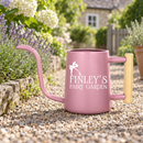 buy personalized watering can fairy garden custom black online, durable metal construction with custom engraving, compact 2-liter capacity, whimsical fairy garden design, ideal for delicate fairy garden plants and indoor container watering, unique gardening gift for fantasy garden enthusiasts