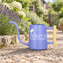 buy personalized watering can fairy garden custom black online, durable metal construction with custom engraving, compact 2-liter capacity, whimsical fairy garden design, ideal for delicate fairy garden plants and indoor container watering, unique gardening gift for fantasy garden enthusiasts