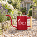 buy personalized watering can fairy garden custom black online, durable metal construction with custom engraving, compact 2-liter capacity, whimsical fairy garden design, ideal for delicate fairy garden plants and indoor container watering, unique gardening gift for fantasy garden enthusiasts