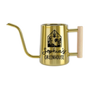 buy personalized watering can greenhouse custom black online, durable metal construction with custom engraving, available in black orange gray and pink color options, ergonomic spout design for precise watering, ideal for greenhouse gardening and outdoor plant care, unique gardening gift for plant enthusiasts