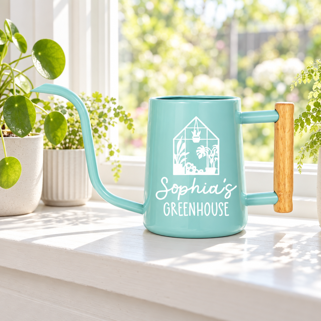 buy personalized watering can greenhouse custom black online, classic black steel watering can with custom engraving capability, 2-gallon capacity with precision spray nozzle, durable powder-coated finish, perfect for greenhouse operations and plant nurseries, great gardening gift