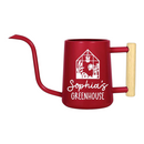 buy personalized watering can greenhouse custom black online, durable metal construction with custom engraving, available in black orange gray and pink color options, ergonomic spout design for precise watering, ideal for greenhouse gardening and outdoor plant care, unique gardening gift for plant enthusiasts