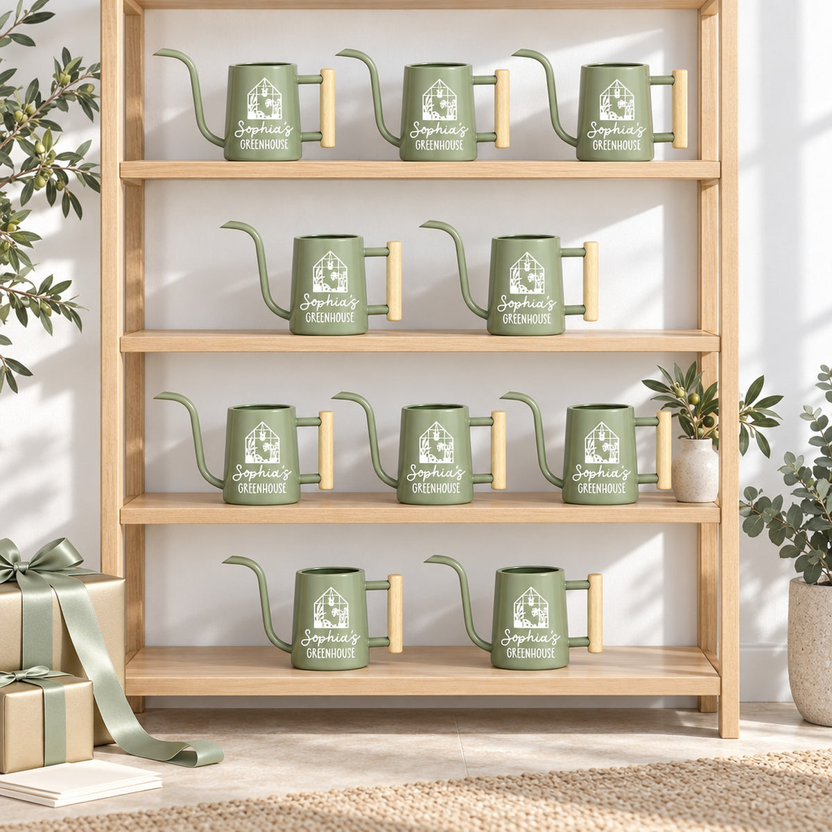gray 20-pack personalized watering can greenhouse for sale, heavy-duty steel, charcoal gray, durable coating, great for farm stands, artisanal craft gift
