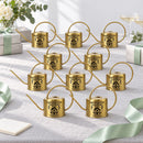 gold Pack of Personalized Watering Can - New Home for sale, durable metal construction, shiny gold exterior, ergonomic handle, perfect for delicate seedlings, great gardening gift