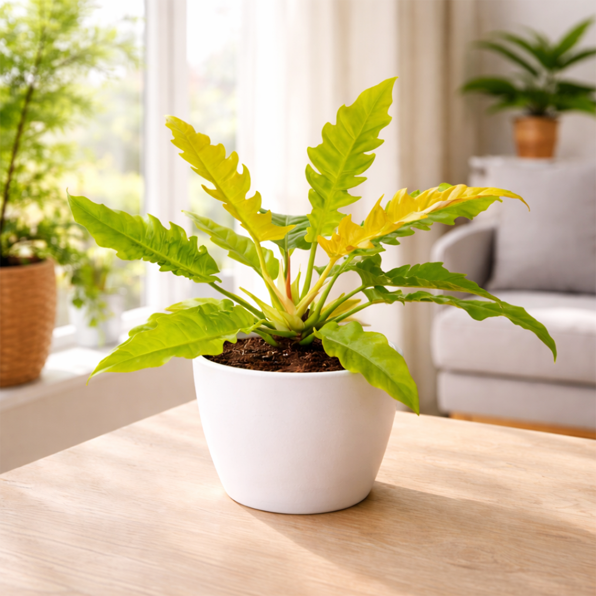 Ring of Fire Philodendron live houseplant for sale, Henderson’s Pride Plant, Indoor tropical plants with orange leaves