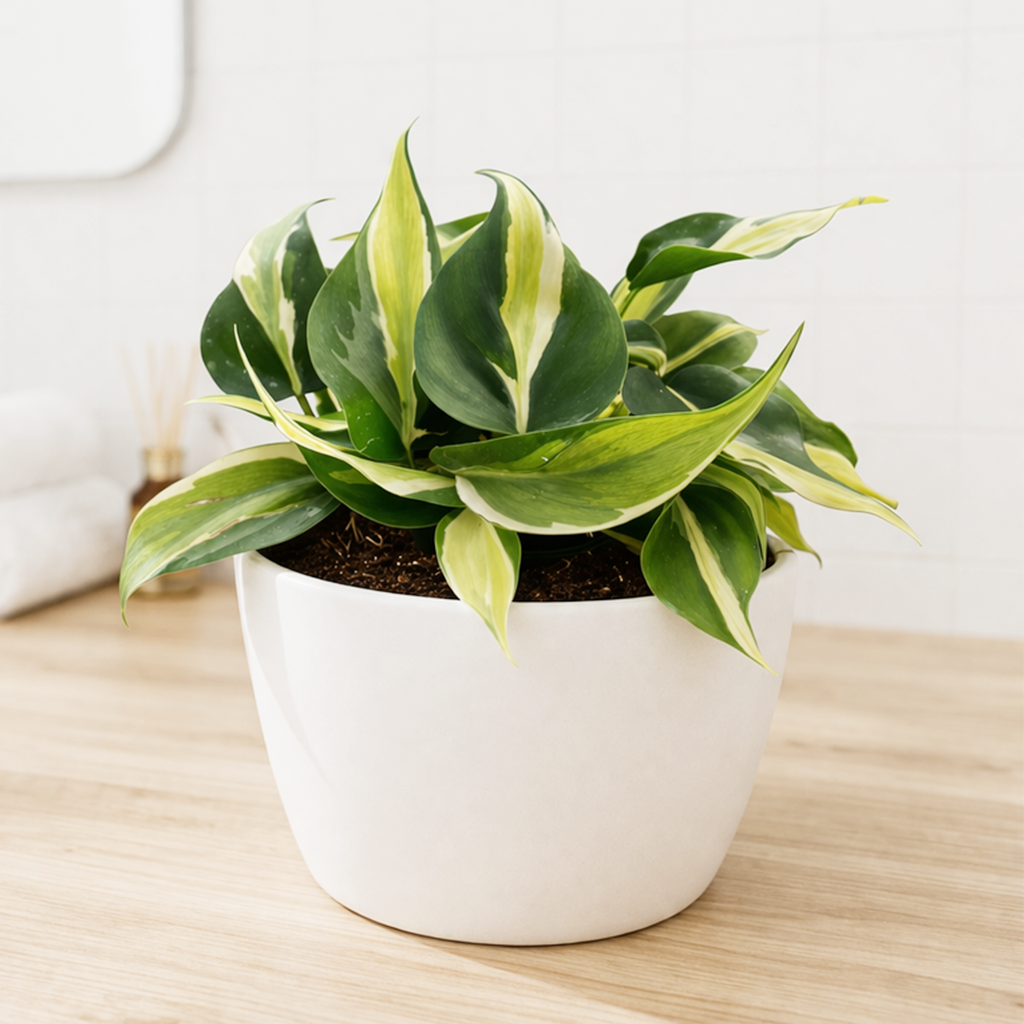 Philodendron 'Silver Stripe' Rare Variegated Heartleaf Live Plant, Fast growing variegated indoor plants, Easy care variegated aroids