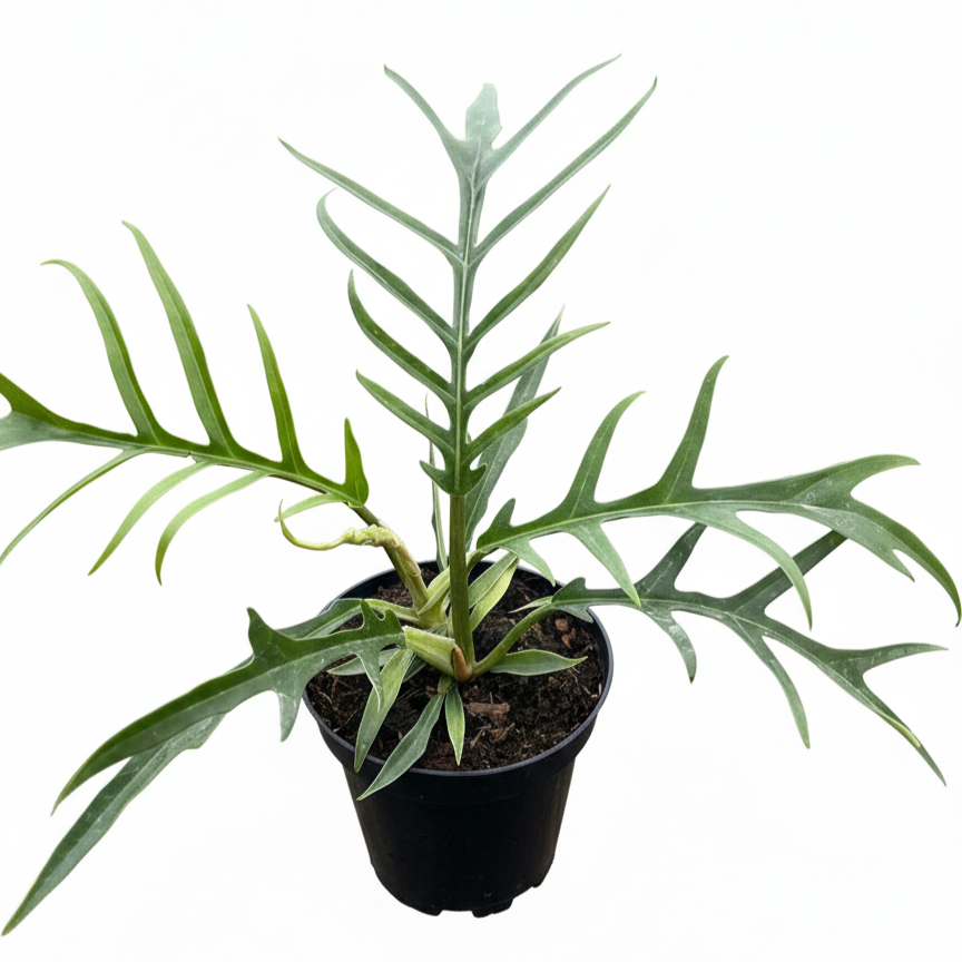 Philodendron with thin spindly leaves 6 inch grower pot, Best air purifying plants for modern decor, Rare aroids for low light dappled sun