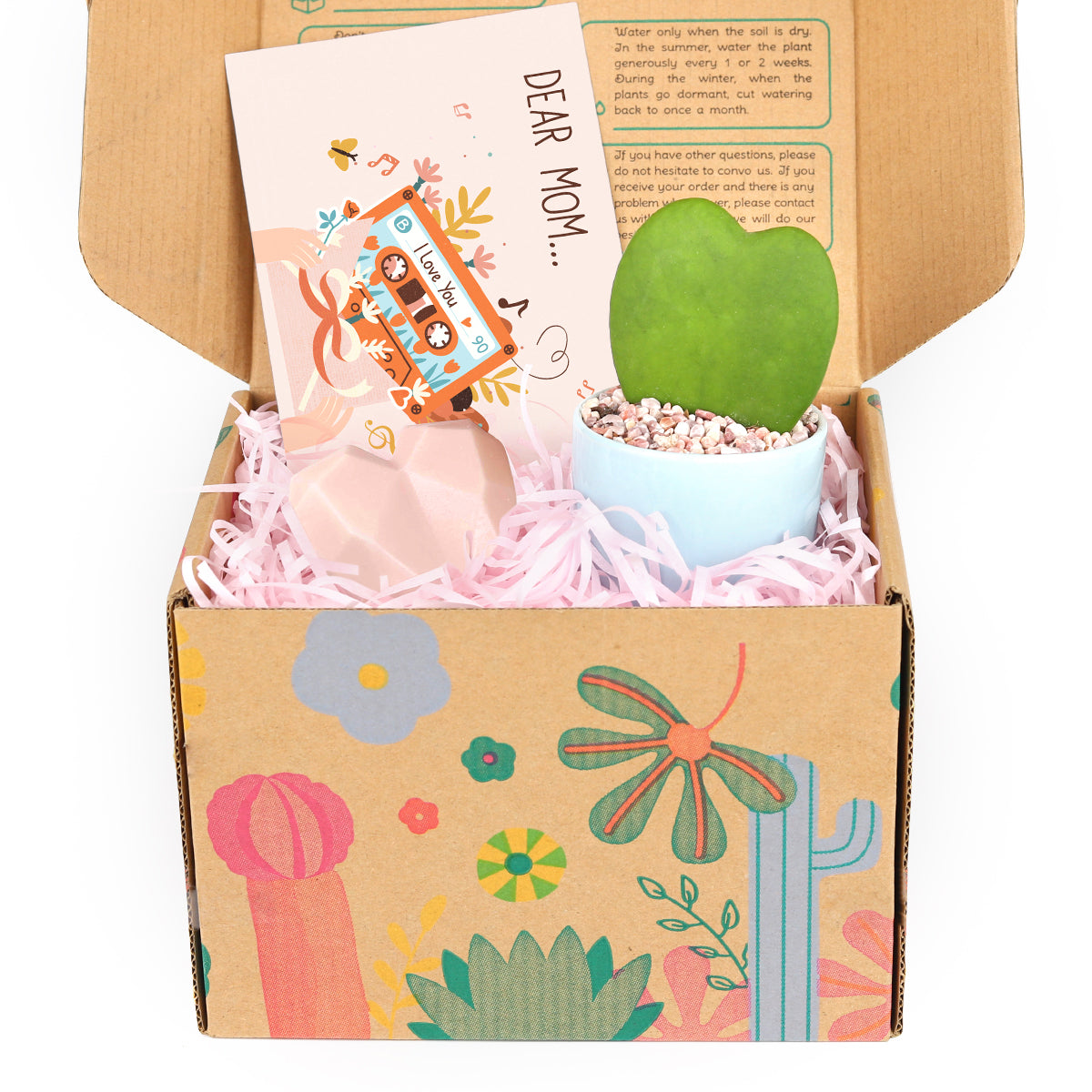 2023 mother's day gift box, hoya kerri heart as gift, gift box for mom, mother's day gift box, customized gift box, gift box with greeting card