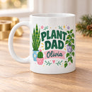 15 oz plant dad personalized mug colorful floral design for sale, expansive colorful floral pattern with blooming flowers in vibrant hues, larger capacity ceramic mug perfect for generous coffee or tea servings, personalized keepsake with durable print quality, celebrates indoor plant parenthood with botanical charm, perfect cozy home office plant lover display, special personalized gift for plant dad gift-giving occasions
