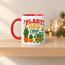 15 oz plant dad personalized mug retro 70s design for sale, bold retro botanical graphics with warm sunset-inspired tones and vintage aesthetic, larger capacity ideal for generous servings of hot or cold beverages, personalized name addition creates one-of-a-kind keepsake, functional and decorative plant-themed home accent, fantastic personalized gift for plant dads who love 70s nostalgia