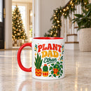 15 oz plant dad personalized mug retro 70s design for sale, bold retro botanical graphics with warm sunset-inspired tones and vintage aesthetic, larger capacity ideal for generous servings of hot or cold beverages, personalized name addition creates one-of-a-kind keepsake, functional and decorative plant-themed home accent, fantastic personalized gift for plant dads who love 70s nostalgia