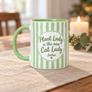 Plant Lady Personalized Mug - Pastel Striped Design for sale, custom personalized mug with delicate pastel stripe design, thoughtfully sized for everyday beverage use, smooth ceramic construction with fade-resistant printing, celebrates plant parent identity with personalized messaging, versatile gift-ready home accessory, perfect personalized present for plant collector gifts