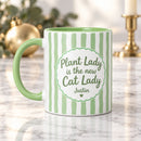 Plant Lady Personalized Mug - Pastel Striped Design for sale, custom personalized mug with delicate pastel stripe design, thoughtfully sized for everyday beverage use, smooth ceramic construction with fade-resistant printing, celebrates plant parent identity with personalized messaging, versatile gift-ready home accessory, perfect personalized present for plant collector gifts