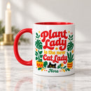 15 oz Plant Lady Personalized Mug – Retro 70s Design for sale, large-capacity personalized ceramic mug with authentic retro plant lady artwork, vintage 70s inspired botanical graphics with warm nostalgic color scheme, durable glazed stoneware construction built for regular daily use, comfortable oversized handle and practical drinkware design, perfect plant parent workspace or home kitchen display, meaningful personalized gift for plant enthusiasts and retro design lovers