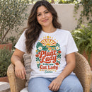 plant lady personalized retro boho shirt for sale, beautifully crafted retro boho design with personalized custom details, premium quality fabric with comfortable fit, captivating nature-inspired artwork with warm vintage tones, must-have casual piece for plant lady community, ideal go-to shirt for bohemian aesthetics, special personalized present for botanical enthusiasts