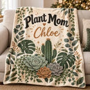 50x60in Plant Mom Personalized Blanket - Boho Style for sale, versatile oversized blanket with personalized plant mom design, bohemian style woven finish with natural earth tone colors, durable quality fabric suitable for everyday use, decorative throw for bedroom or couch display, perfect personalized gift for plant enthusiasts