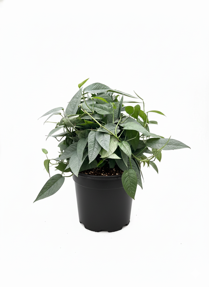 Epipremnum Pinnatum Cebu Blue for sale, Purchase Cebu Blue Epipremnum, Best Hanging Houseplants to Grow, Rooted Cebu Blue Pothos 4 inch Grower Pot