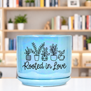 Iridescent Blue Ceramic Pot - Rooted in Love