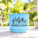 Iridescent Blue Ceramic Pot - Rooted in Love