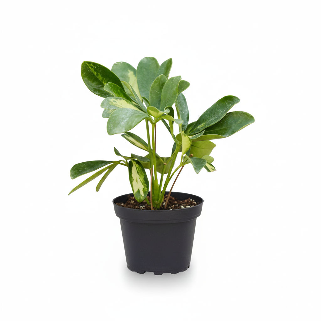 6 inch Variegated Schefflera Arboricola Dwarf Umbrella Tree Live Plant, Easy Care Indoor Tropical Plant, Air purifying variegated plants