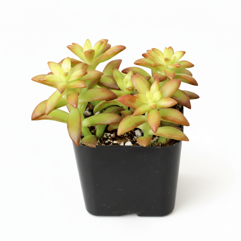 Sedum Orange Glow in black plastic pot, Sedum Orange Glow for sale, small plant for windowsill