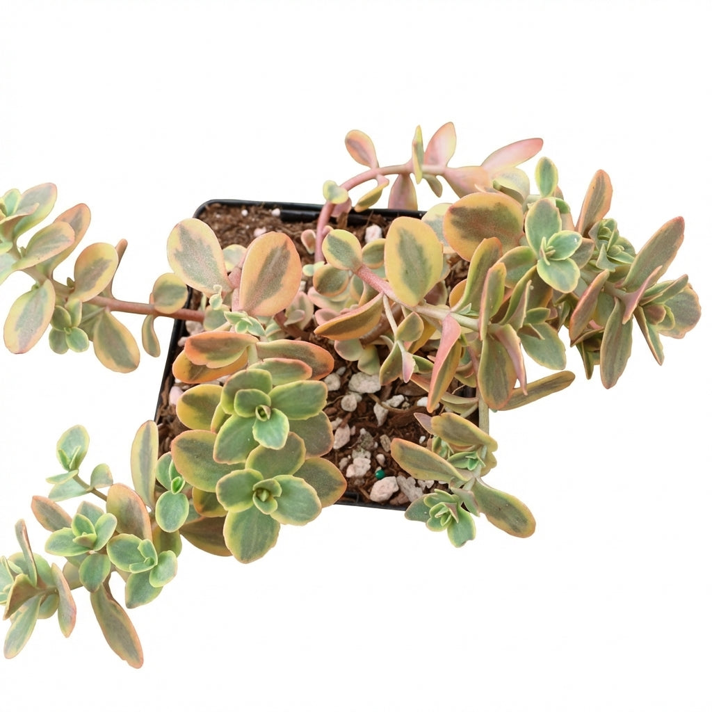 Sedum Sunsparkler 'Wildfire' in a plastic pot, green succulents, indoor succulents, succulent care guide, buy succulents online