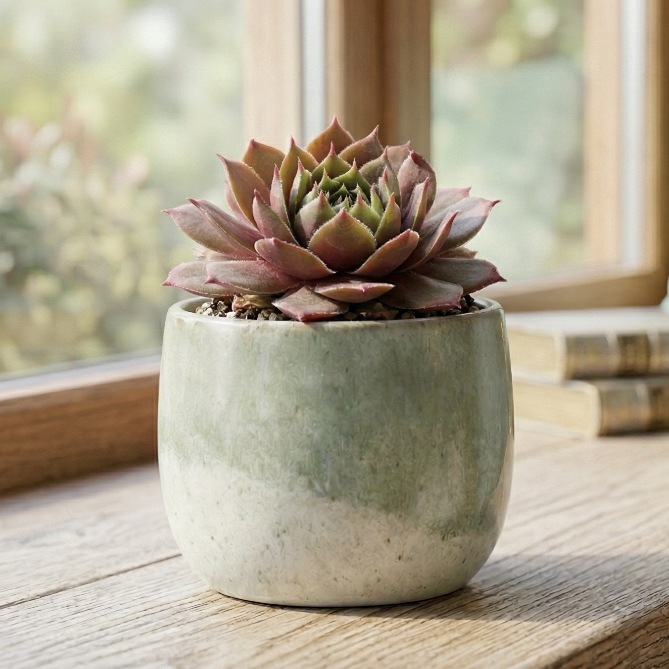 2 inch Sempervivum Brownie dark red rosette succulent for sale, low maintenance succulent gift for beginners, Sempervivum Brownie cold hardy USDA zone care