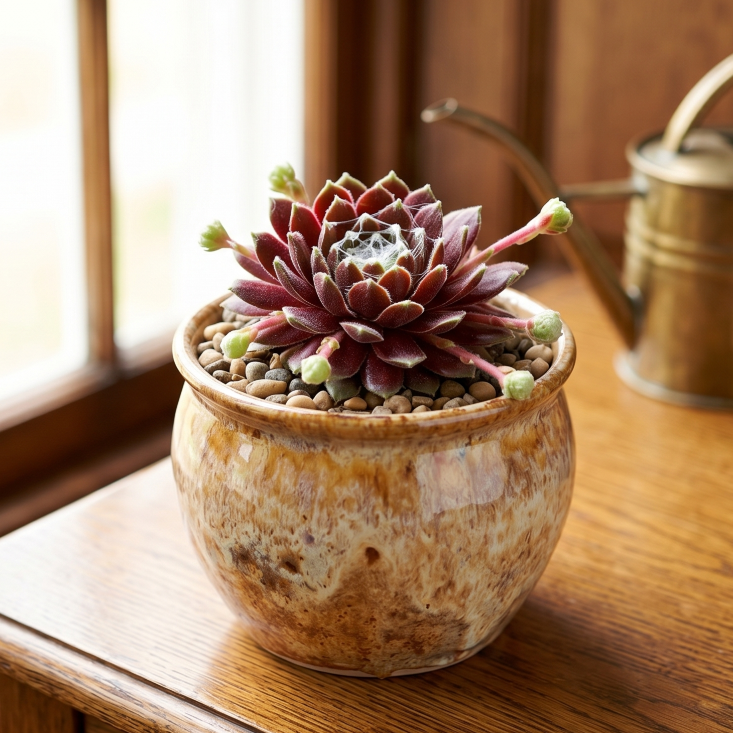 buy sempervivum 'little bobo' live succulent 2 inch online, small green tufted rosette, dense clustering growth, frost hardy alpine succulent, drought tolerant care, perfect rock garden accent, ideal pet-safe gift