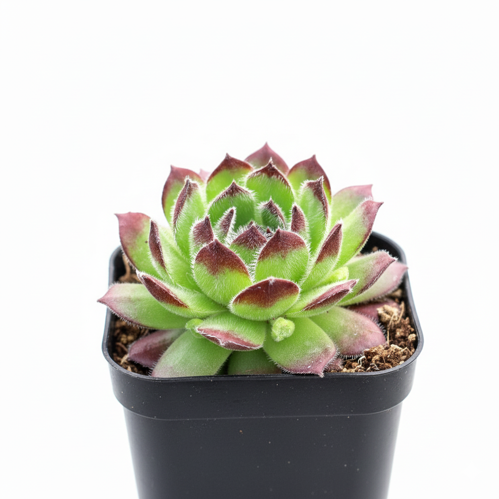 2 inch Sempervivum 'Melanie' in black plastic pot, Sempervivum live plants, Sempervivum plants near me